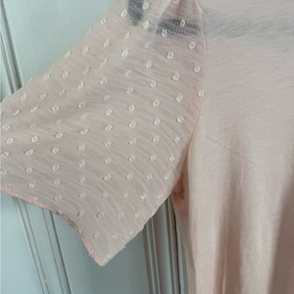 Loft Pink Sheer Sleeve Top - Picture 2 of 4